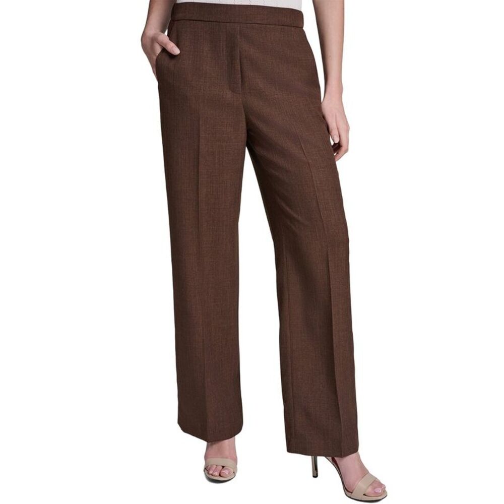Halston Womens Wide Leg Ruched Pull-On Pant